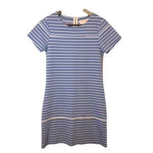 Sail to Sable blue white striped midi Tshirt dress